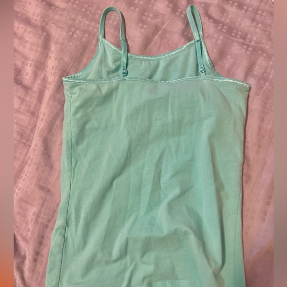 Aqua Tank Top Girls 7/8 Spaghetti Strap So “Cutest Cami” Lined Built-in Bra - Picture 5 of 12